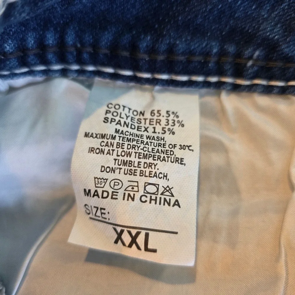 Mens‎ Western Blue Jeans ESDVQ Light Wash Thick Stitch Embroidered 37x30 Y2K